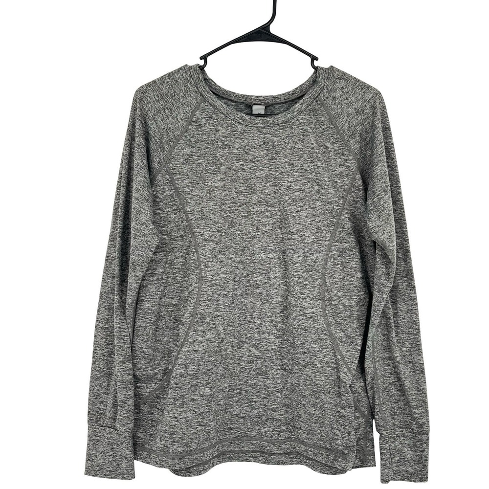 Eddie Bauer Women's XL Gray Heather Long Sleeve Active Top Stretch Athletic